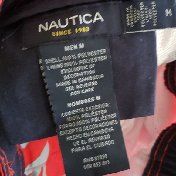 Nautica red reef print swimming shorts size medium - Picture 5 of 5